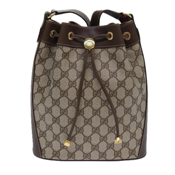 GUCCI GG Supreme Web Sherry Line Shoulder Bag PVC Beige 164 02 034 Auth ar12279 - Picture 13 of 16